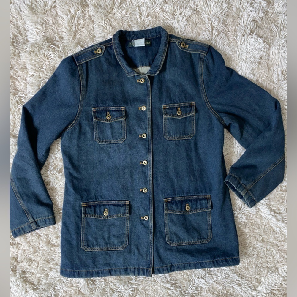VTG Harve Benard by Benard Haltzman Lined Button up Denim Jean Jacket Size Large
